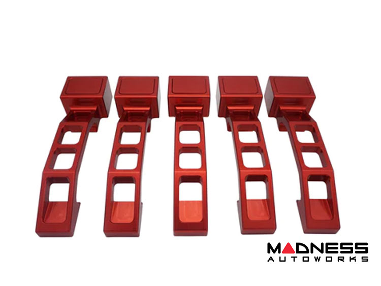 Jeep Wrangler JK Billet Door Handles - Aluminum - Red - 4 Door